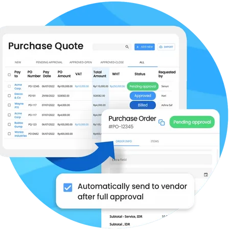 Peakflo’s accounts payable features —  procurement and purchasing, vendor management, etc